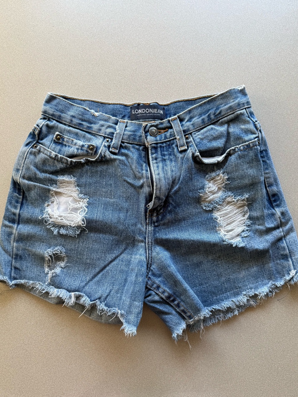 Londonean Distressed Blue Denim Women’s Shorts